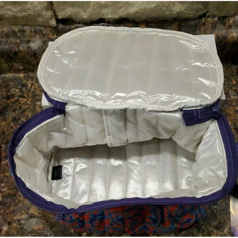 Vintage Totes Makeup Bag beautiful red and purple design